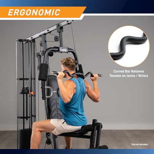Marcy Deluxe Exercise Curl Bar Attachment for Cable Machines and Resistance Training, Ergonomic Alloy Steel Bar for Lat Pulldowns, Bicep Curls, Tricep Pressdowns and Home Gym Workouts