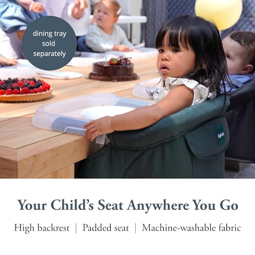 Inglesina Fast Table Chair, Dark Green - Portable Baby High Chair - for Babies & Toddlers up to 37 lbs - Collapsible - Fits Tables 0.8'' to 3.5'' Thick - Compact & Easy to Use - Travel Bag Included - color: Dark Green, style: Chair