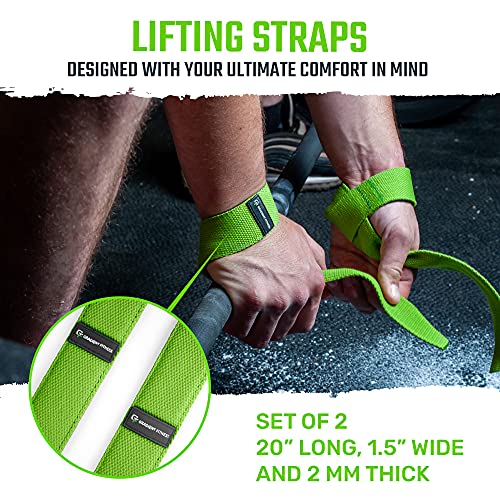 Gradient Fitness Lifting Straps | Wrist Straps for Weightlifting, Deadlift Straps, Lifting Straps for Weightlifting, Straps for Weight Lifting, Weight Lifting Straps for Men/Women, Gym Lifting Grips - color: Green