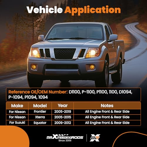 maXpeedingrods D1100 P-1100 Front Rear Brake Pad Set for Nissan Frontier 2005-2019, Xterra 2005-2015, for Suzuki Equator 2009-2012 P1100 - size: D1100&P-1100