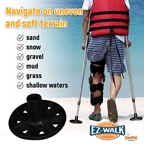 EZ-Walk/SandPad LandPad All Terrain Stabilizer Crutch Tips (Paired Pack) Made in the USA - size: Paired Pack (Crutches Only)