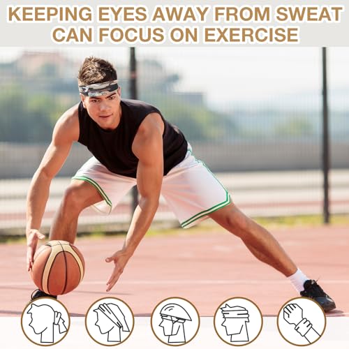 Foaincore 16 Pcs Sports Headbands for Men Sweatbands for Women Workout Stretchy Non Slip Hair Band Sweat Wicking Running Headband for Cycling Hiking Yoga Ice Hockey - style: Classic Style