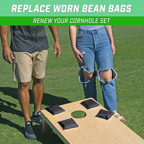 GoSports Classic Cornhole Bean Bags Set of 4-16 Colors Available - Regulation All Weather, Mix and Match - color: Black