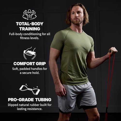 SPRI Ultra Toner Figure 8 Resistance Band with Padded Handles Great for Stretch, Exercise, Fitness Training, Yoga, Resistance Weights, Therapy, Gym or Home Workout Equipment. - size: Very Light, style: Very Light