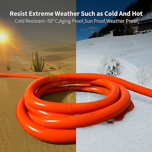 HUANCHAIN 12/3 Gauge Heavy Duty Outdoor Extension Cord 15 ft Waterproof with Lighted end, Flexible Cold-Resistant 3 Prong Electric Cord Outside, 15Amp 1875W 12AWG SJTW, Orange, ETL - color: Orange, size: 15FT