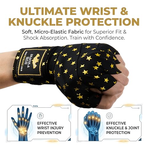 Toichi Hand Wraps for Boxing, Muay Thai, MMA –5M/197 Inches Kickboxing Hand Wraps for Men & Women, Protective Training Wrist Strips for Combat Sports, Martial Arts, Punching Bag Workout - color: Starlight