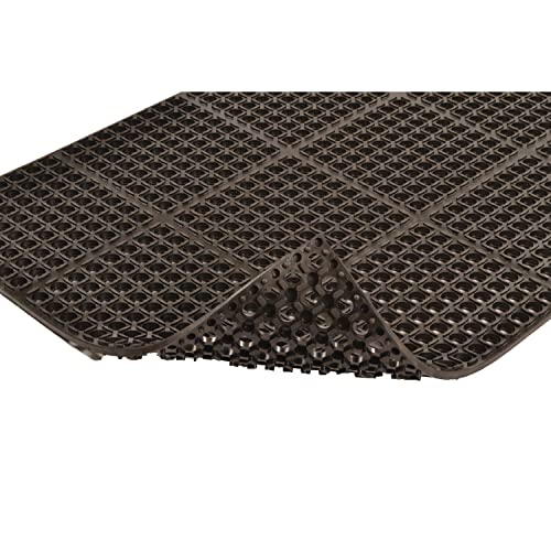 NoTrax 543S0023BL 543 Cushion-Tred 2' x 3' Black Safety Anti-Fatigue Drainage Mat - size: 7/8 inches x 2 feet x 3 feet