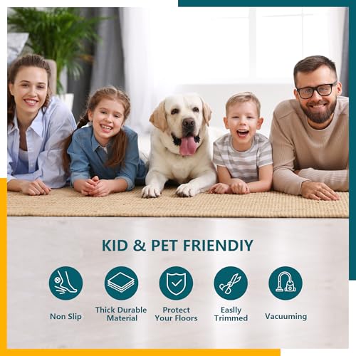 Non Slip Rug Pad Gripper 2x6 Feet Extra Thick Pads for Hardwood Floors,Anti Skid Mat Under Carpet,Runner Keep Area Rugs Safe and in Place - size: 2' x 6' (Rectangular)