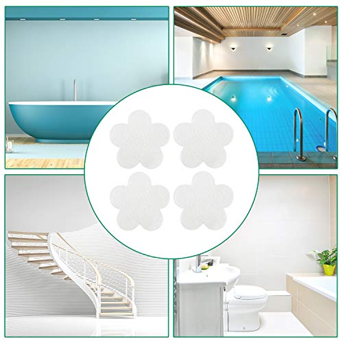 Non Slip Bathtub Stickers 28 PCS Adhesive Anti Slip Shower Stickers for Bath Tub, Bathroom, Stairs with Premium Scraper - color: Clear