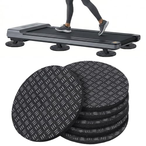 6PCS Non-Slip Treadmill Mat Pads, 4" x 4" x 0.2" Double-Sided Silicone Anti Vibration Pads for Carpet & Hardwood Floors, Noise Reduction Exercise Equipment Mats for Walking Pad, Treadmill - size: 5MM - Round - 6PCS