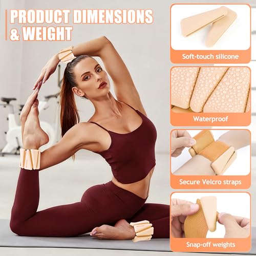 BECOJADDE Ankle Weights for Women Wrist Weights Set of 2 (1 lb/2 lb Each) Adjustable Arm Leg Weight for Womens Men Suitable for Walking Swimming Running Pilates Yoga Gym - color: Light Orange, size: 4lb Pair (2lb Each)
