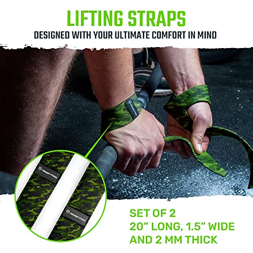Gradient Fitness Lifting Straps | Wrist Straps for Weightlifting, Deadlift Straps, Lifting Straps for Weightlifting, Straps for Weight Lifting, Weight Lifting Straps for Men/Women, Gym Lifting Grips - color: Camo