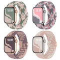 4 Pack Braided Stretchy Bands Compatible with Apple Watch 40mm 41mm 38mm 42mm 44mm 45mm 46mm 49mm Women Men, Breathable Nylon Elastic Daily Use Straps for iWatch Series 11/10 9 8 7 6 5 4 3 SE/Ultra 2 - color: Cactus/GreyPink/Pink-SmokeViolet/Pink-Starligh