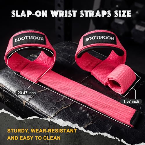 Lifting Wrist Straps for Weightlifting One-Hand Snap Lock Wrist Wraps Padded Cotton Gym Accessories for Women Men Deadlift Lifting Workout Gear