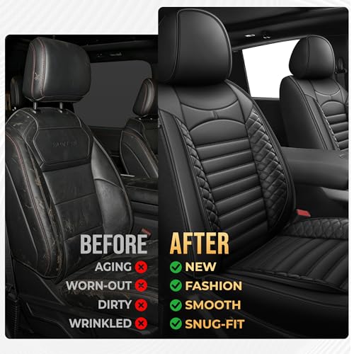 DISUTOGO for 2018 Dodge ram seat Covers 2012-2025 2026 RAM 1500 2500 3500 | Dodge Ram Seat Covers Full Set, Faux Leather Custom Fit Ram 1500 2500 3500 Truck, Flat Bench - color: 096-Black-Flat Bench, size: 5 Seats full set-RAM 2012-2026