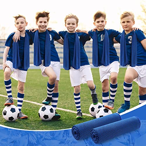 Hosuly 30 Pack Cooling Towels, 40"x12" Ice Breathable Soft Chilly Sweat Rag Microfiber Workout Rags for Gym Cooling Towels for Neck and Face for Yoga Golf Sport Running - color: Dark Blue