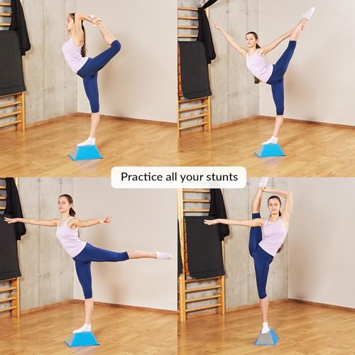 Stunt Trainer Stand for Cheerleading | Portable Cheer Balance Trainer | Stunting Flyer Practice Platform | Lightweight Gymnastics Balance Block | Cheerleading Equipment for Safe Skill Training - color: Blue