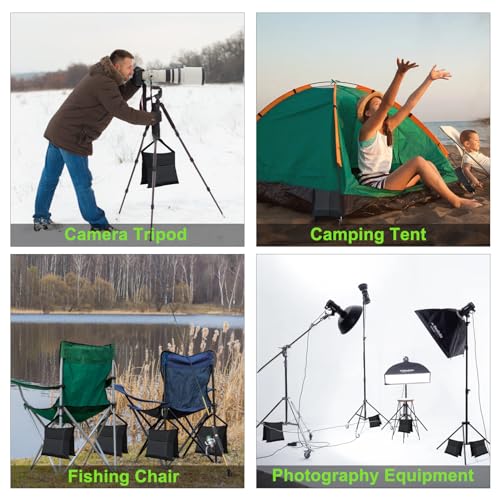 Eurmax USA Photography Sand Weight Bags Heavy Duty Saddlebags for Photography Video Equipments, Backdrop Stand, Light Stand,Photo Tripod, Canopy Tent, Umbrella Base, Fishing Chair,Picnic Table 2-Pack - color: 2pcs-black, style: sand