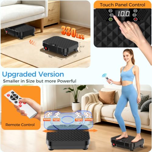 Vibration Plate Exercise Machine Vibration Plate for Lymphatic Drainage Weight Loss,Muscle Activation Fat Burner for Women Men,250 Speeds Shake Plate,Whole Body Exercise Equipment - color: Black