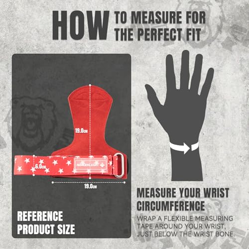 MANUEKLEAR Gym Straps Weight Lifting, Double Leather Lifting Straps for Men Deadlift with Cushion Wrist Loop, Gym Lifting Wrist Wraps for Weightlifting - color: One Size - Red