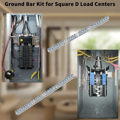 Ground Bar Kit for Square D 2 Pack | 23 Terminal Grounding Bar Compatible with Schneider Electric Load Centers - size: 23 Terminal