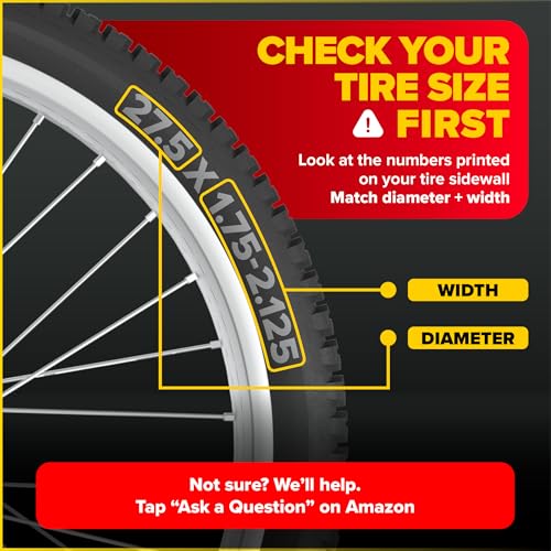 Ultraverse 27.5" Bike Inner Tubes 27.5 x 1.75, 1.95, 2.10, 2.125 – Butyl Rubber Bicycle Tubes with Schrader Valve – Compatible with Mountain, Cruiser, City & E-Bikes – Set of 2 | Butyl Rubber Bicycle Tubes, Schrader AV Valve, Compatible with Mountain, Cru