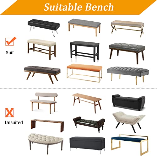 Fuloon Stretch Jacquard Dining Bench Cover - Anti-Dust Removable Bench Slipcover Washable Seat Cushion Protector for Bedroom, Kitchen, Hotel, Banquet (Beige) - color: Beige