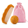 Birth Comb & Acupressure Massage Ball Set, Labor and Delivery Essentials | Wooden material, sensory focus, hospital bag essentials, mom-to-be gift
