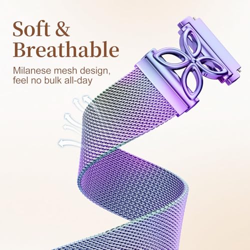 Getino Floral Magnetaic Metal Band Compatible with Galaxy Watch 7 Band 6 5 4 FE Active 2 40mm 44mm / Galaxy Watch 5 pro 45mm / Classic, Dressy Strap for Samsung Watch Bands Women Stainless Steel - color: Colorful