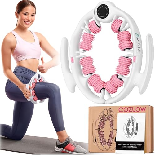 COZLOW Cellulite Massage Roller - Pink - Anti-Cellulite Massager with Detachable Roller Handles for Thighs, Legs & Buttocks - Fascia Massage Tool for Lymphatic Drainage & Deep Tissue Therapy - color: Pink