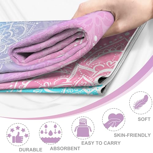 Yoga Towel,Ultra-Absorbent Yoga Mat Towel for Hot Yoga Non Slip,72 x 27 in, Purple - color: Purple