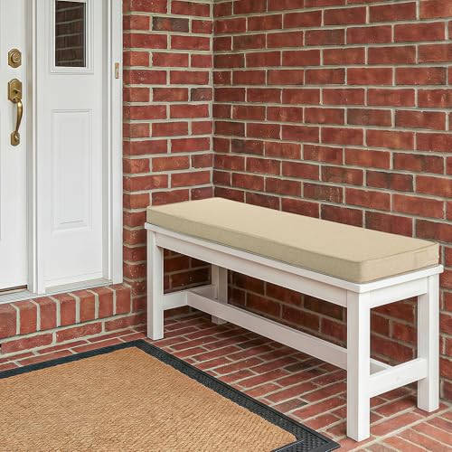 Outdoor Bench Cushion, Water-Resistant & Fade-Resistant, Porch Swing Cushions with Ties, Patio Furniture Seat Pads for Entryway Loveseat, Removable Cover Non-Slip Bottom, 36 x 14 Inch, Natural - color: Natural, size: 36" x 14" 1 Pack