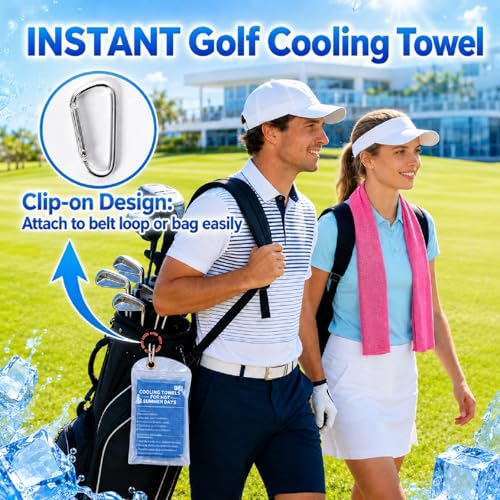 PJT Cooling Towels for Neck and Face, 40" x 12" Ice Silk Microfiber Towels for Hot Weather Outdoor Golf, Instant Cool Touch Breathable Sports Towels for Gym, Running, Yoga, Camping, 4 Pack