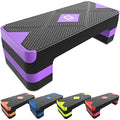 GYMMAGE Aerobic Exercise Step, Adjustable Height, | Aerobic Workout Step Platform for Exercise, 26.5" Step Deck with Adjustable Height, Women Home Gym Cardio Fitness - color: Purple