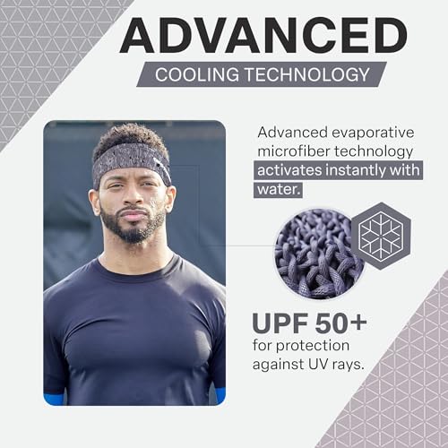 COLD FACTOR Cooling Headband for Women and Men – UPF 50+ Advanced Evaporative Comfort, Instant Cooling Sweatband for Outdoor Sports, Fitness, Yoga, Hiking, Running, and Workout - color: Camo