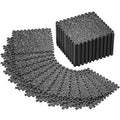 SUPERJARE 0.4'' Thick 48 Pcs 192 Sq Ft Rubber Top Exercise Equipment Mats, High Density EVA Foam Mats with Rubber Top, Interlocking Gym Flooring for Home Gym, Protective Workout Mat, Black/Grey - size: 48 Tiles (192 Sq Ft)