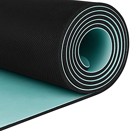 Retrospec Laguna 5mm Yoga Mat - Fitness Mat for Women, Men & Children, Slip-Resistant and Moisture Absorbing Exercise Mat for Home, Pilates, Yoga and Floor Workouts - color: Blue Ridge