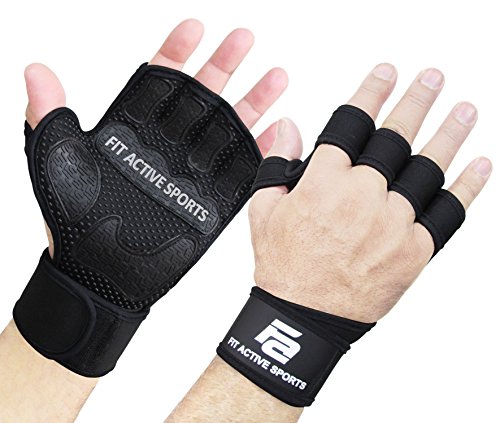 Fit Active Sports Gripper Weight Lifting Gloves with Wrist Wraps - Extra Grip & Padding for Lifting, Gym Workout, Cross Training Fitness, & Weightlifting. for Men & Women. No Calluses - size: X-Small
