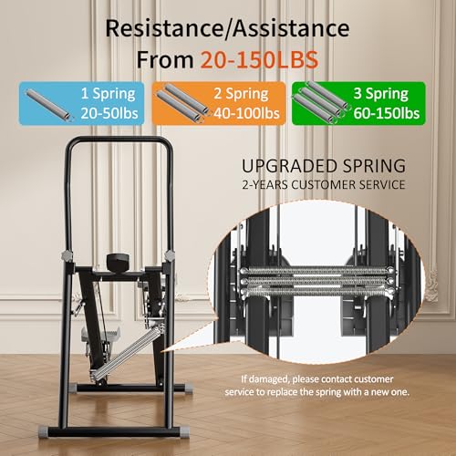 MOMODA Stair Stepper Resistance Adjustable Folding Vertical Climber Machine for Home Gym Full-Body Workout - color: Black