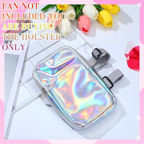 Carnival Leg Bag Holographic Thigh Bag with Adjustable Strap Leg Pouch Harness Women Summer Travel Hiking Pack(Silver,Leg Bag with Non-slip Pad) - color: Silver, style: Leg Bag With Non-slip Pad