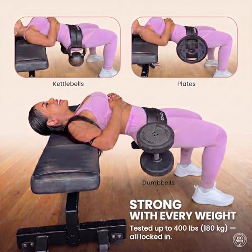 Hip Thrust Belt – 13mm Slip-Resistant Padding Dual Strap Booty Belt for Dumbbells and Kettlebells – Adjustable Weightlifting Pad for Glutes & Squats, Home Gym up to 400 LBS