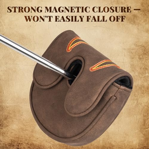 Craftsman Golf Cowboy Western Retro Brown Durable Golf Headcover Head Cover fits up to 460cc Driver for Fairway Wood Hybrids Rescue Putter Protector - style: DF3 putter cover