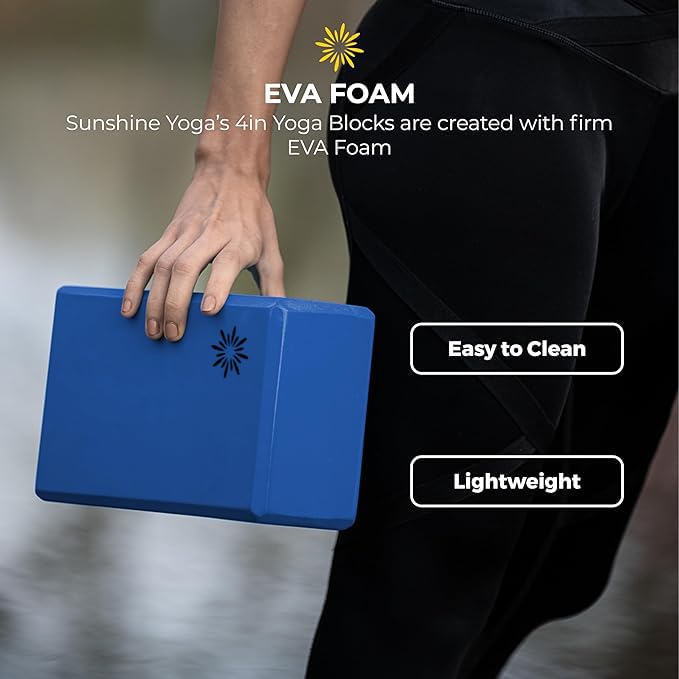 Bulk 4 in Foam Yoga Blocks, 10 Pack - color: Blue