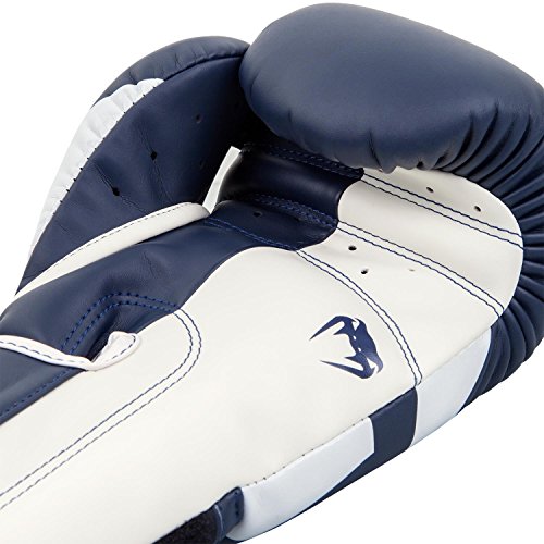 Venum Elite Boxing Gloves - color: White/Navy Blue, size: 12-Ounce