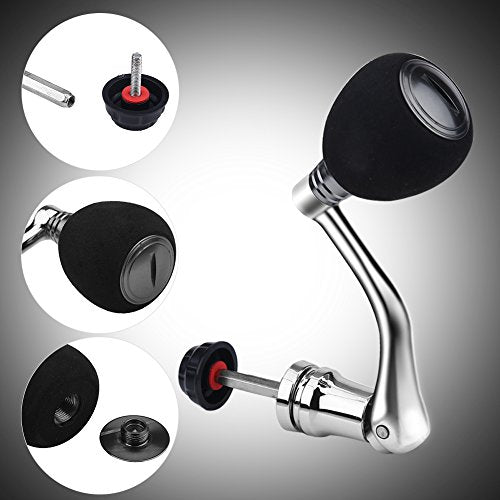Tbest Fishing Spinning Reel Handle Metal Rocker Arm Reel Replacement Power Handle Grip - color: Red, size: Medium