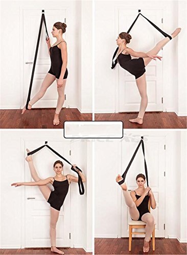 Door Flexibility & Stretching Leg Strap - Great for Ballet Cheer Dance Gymnastics or ANY Sport Leg Stretcher Door Flexibility Trainer Premium stretching equipment - color: Gray