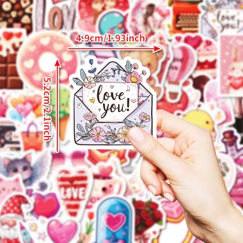 100PCS Pink Valentine's Day Stickers, Cute Valentine Stickers for DIY Crafts, Scrapbook, Water Bottles, Laptops, Phone Cases for Valentine's Day Gifts & Decorations - color: Lover