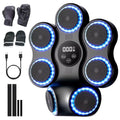 Music Boxing Machine with Gloves, Wall Mounted Punching Trainer with LED Light Up Targets, Bluetooth Rhythm Reaction Training Pad, 11 Modes & 9 Speeds for Adults & Kids Home Fitness & Stress Relief