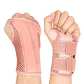 NuCamper Wrist Brace Carpal Tunnel Right Left Hand for Men Women, Night Wrist Sleep Supports Splints Arm Stabilizer with Compression Sleeve Adjustable Straps,for Tendonitis Arthritis Pain Relief - size: Small/Medium (Pack of 1), style: Left Hand-Pink