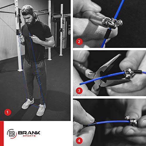 BRANK SPORTS® Pack of 2 Replacement Steel Ropes for all Jump Ropes | Length 12' | 2 Diameters and 7 Colors to Choose From | Replacement Bindings Included | Ideal for Advanced to Double Under - color: Black